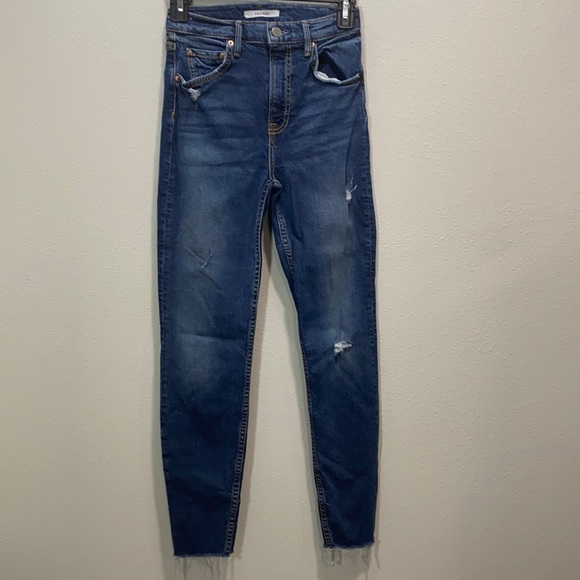 Grlfrnd Blue Distressed Kendall The Super Denim Skinny Jeans - Picture 4 of 15